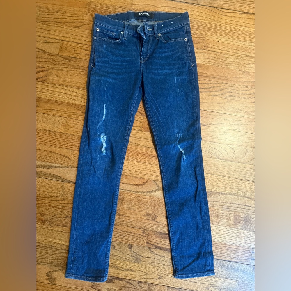 Express Women's Deep Blue Skinny Jeans